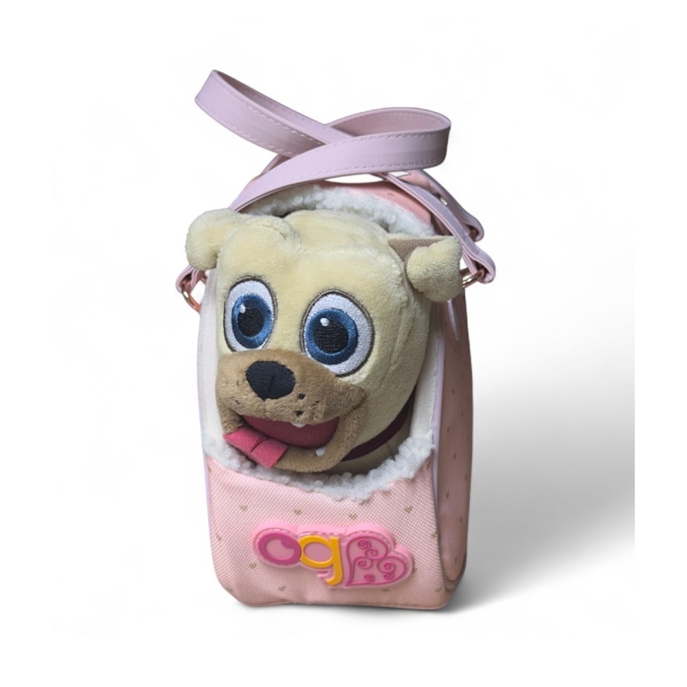 Our‎ Generation Plush Tan Puppy Dog Pet Carrier Pink Heart Accents Toy